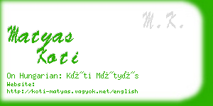 matyas koti business card